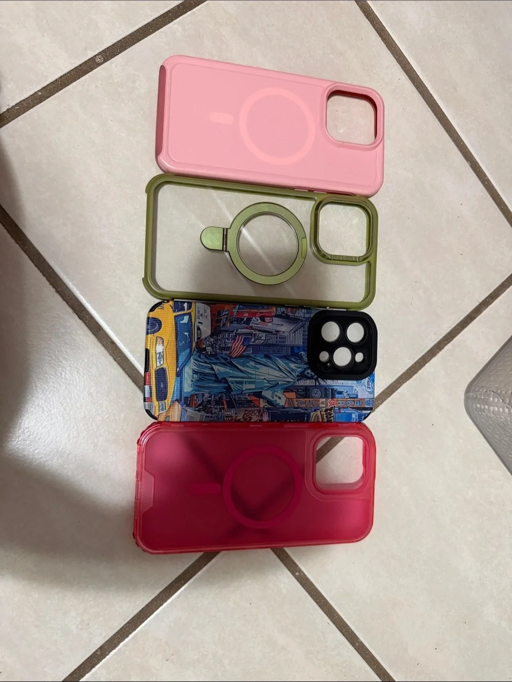 iPhone 15 pro max Pink & Olive Green Magnetic